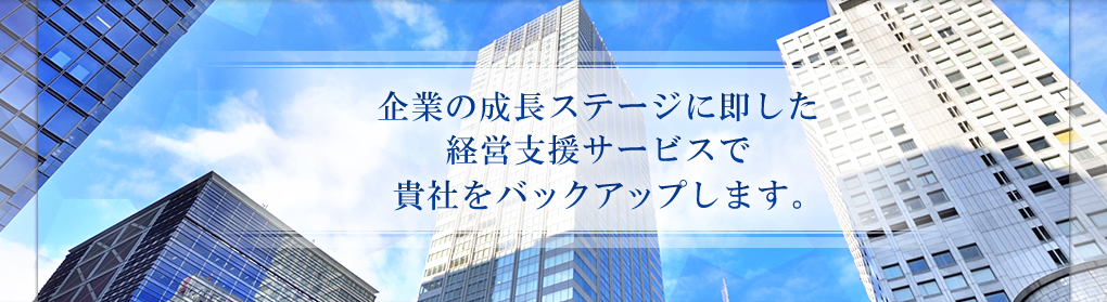 企業の成長ステージに即した経営支援サービスで、貴社をバックアップします。